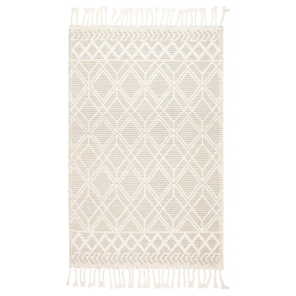 ECARPETGALLERY Braid weave Sienna Cream Wool Rug - 4'0 x 7'10