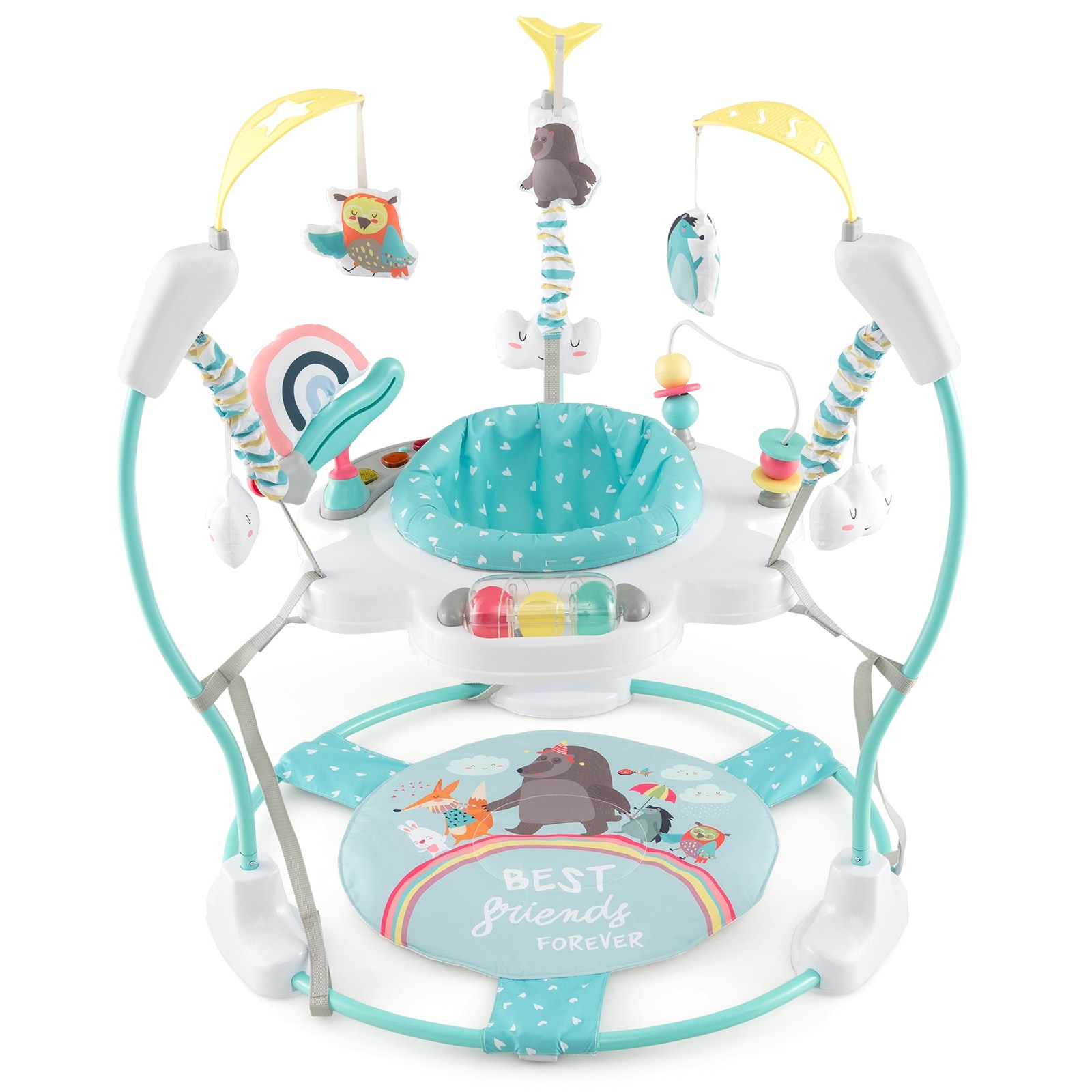 Baby Activity Center Height Adjustable Baby Bouncing Saucer with Interactive Toys 34.5 L x 34.5 W x 37 H Bed Bath Beyond 40803139