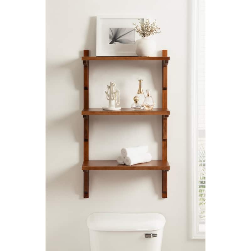 Kate and Laurel Meridien Mid-Century Wall Shelves