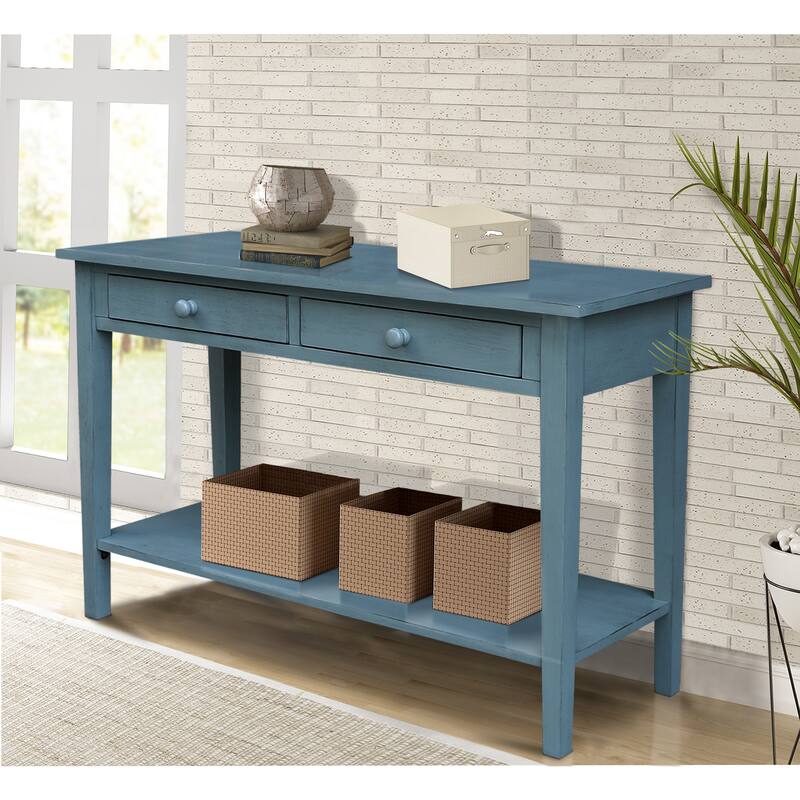 Spencer Solid Parawood Sofa Server Table - 48 in. W x 17 in. D x 30 in. H