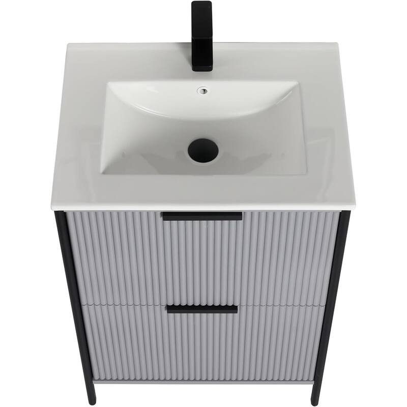 Blossom 24 Inch All Wood Freestanding Bathroom Vanity with Sink