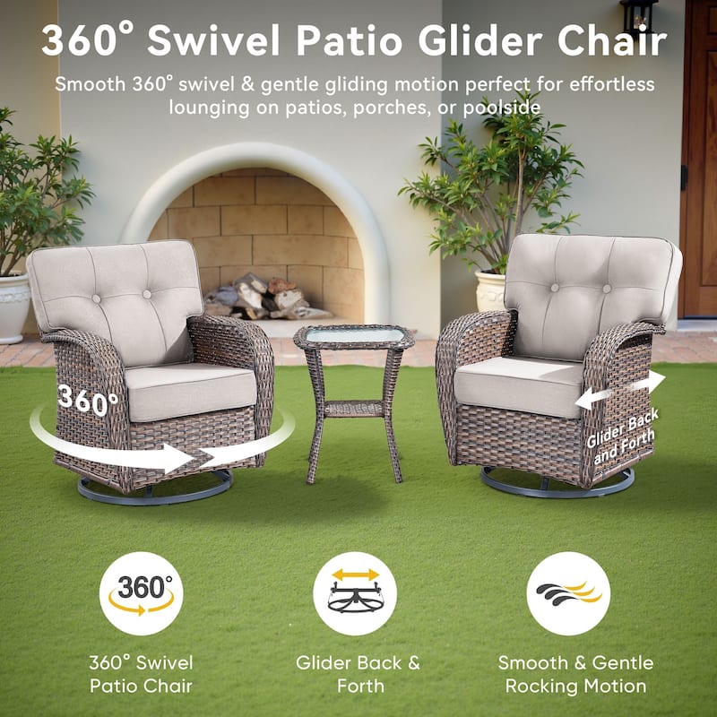 4 Pieces Pocassy Swivel Chair with Soft Cushion