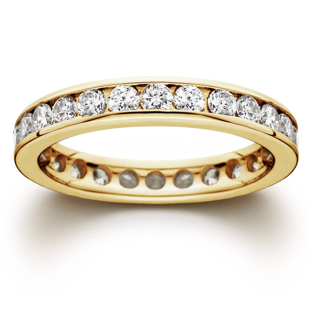 1 1/2ct Channel Set Diamond Eternity Ring Yellow Gold