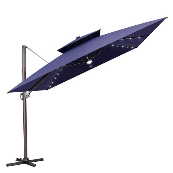 abba patio umbrella solar Replacement Canopy for 11' Round Patio RipLock 350 lasting color and wear Abba Patio Lyon 7.5 ft.