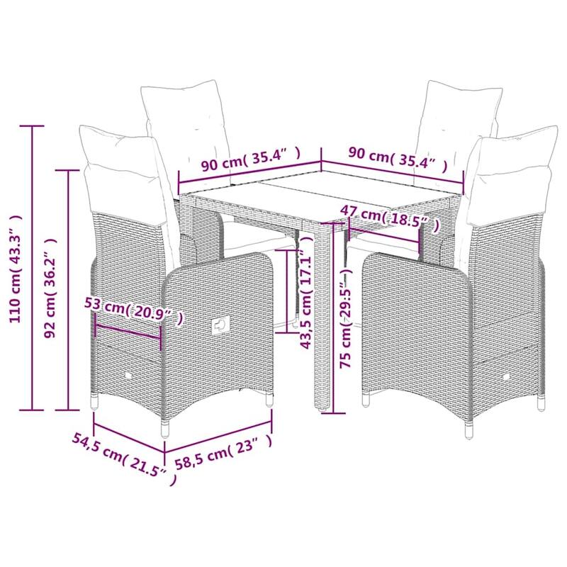 vidaXL Bistro Set Brown