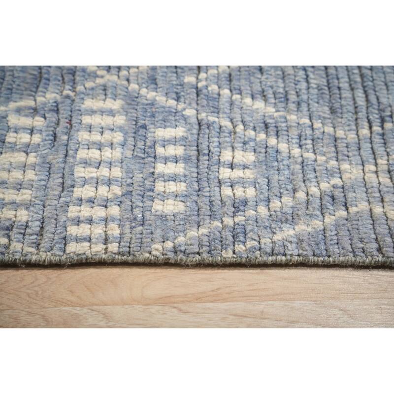 Home Decor Blue Hand-Knotted Wool Contemporary Marrakech Handspun Area Rug. Elegant and Durable Rug for Enhancing Your Living Ro