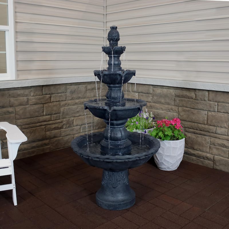 Sunnydaze Flower Blossom 3 Tiered Electric Fountain Lightweight - Choose Color