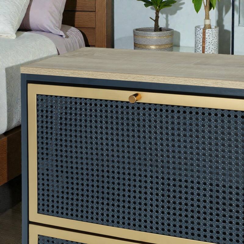 Modern Metal Door Shoe Cabinet with Rattan-Style Panels, Freestanding Shoe Rack Storage for Entryway with Adjustable Shelves