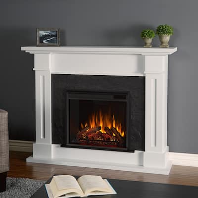Kipling 53.5" Electric Fireplace in White by Real Flame