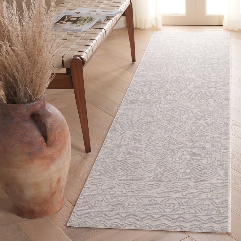Martha Stewart by SAFAVIEH Svjetlana Modern Rug - Ivory/Light Grey - 2' 6" x 10'