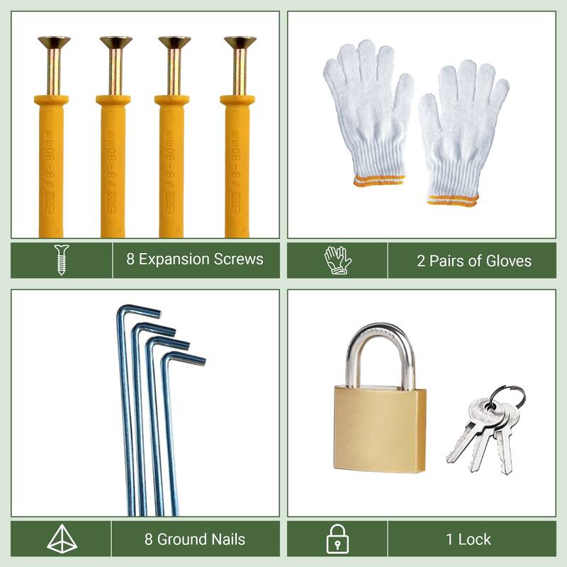 5x3 FT Galvanized Steel Shed and Gazebo Combo, Lean-To Storage Shed with Pergola for Backyard