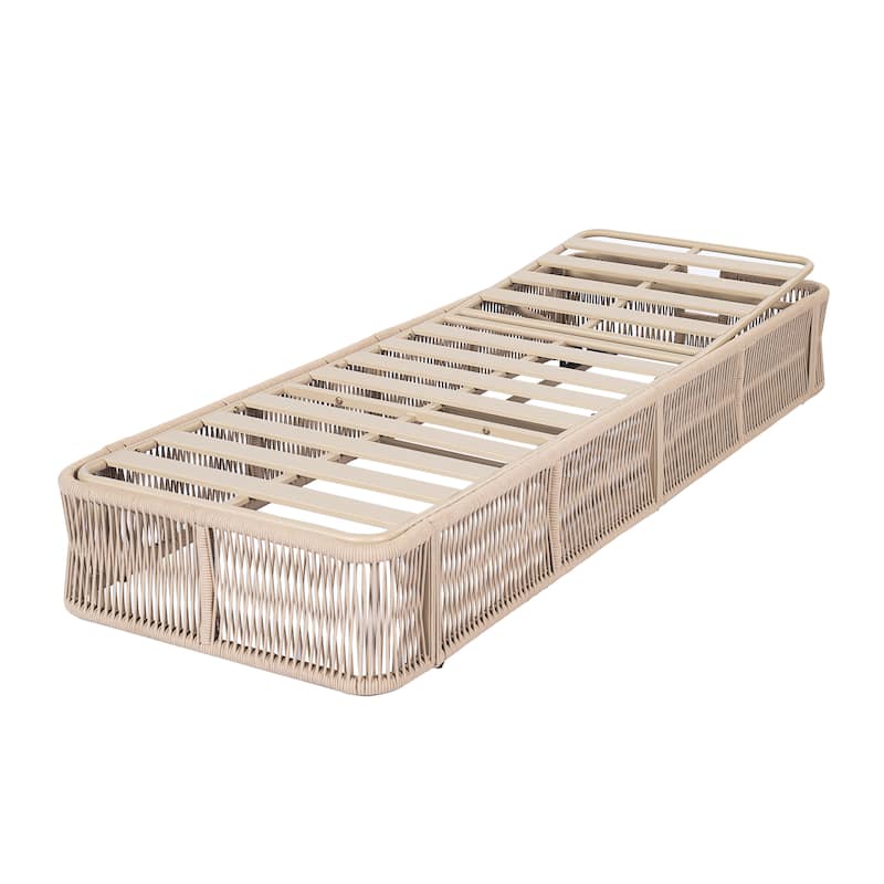 Christopher Knight Home - Solara Outdoor Adjustable Rope Base Sunlounge with Beige and White