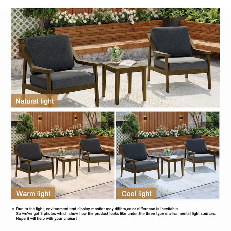 Outdoor Patio Wood Bistro Set/Loveseat Set