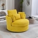 preview thumbnail 195 of 198, 41" W Oversized Accent Barrel Swivel Chair with Moon Storage Ottoman Single Chair - Mustard Corduroy