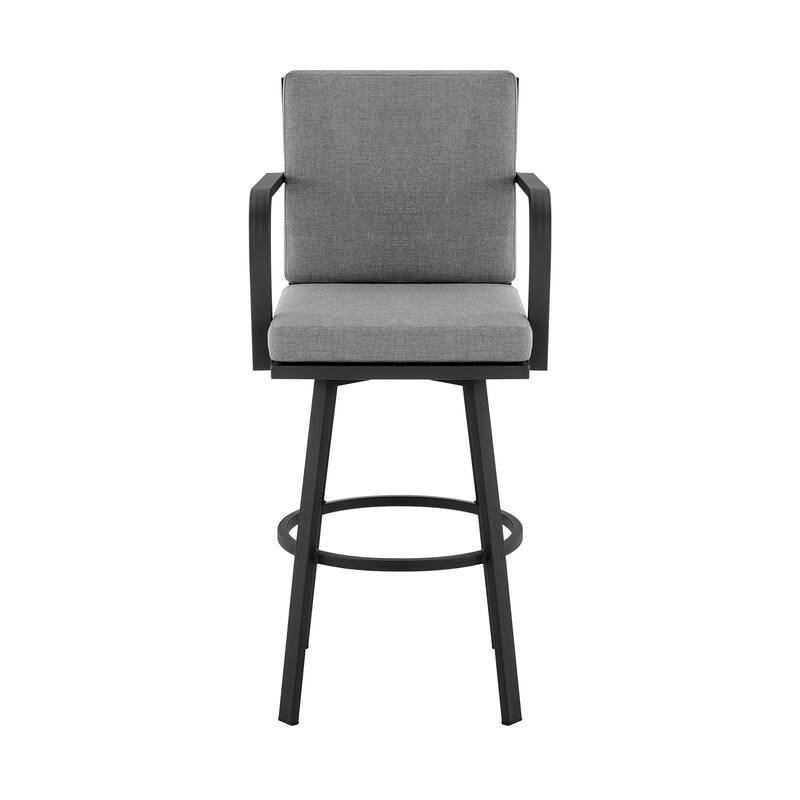 Don Aluminum Outdoor Patio Counter Height Swivel Bar Stool with Cushions