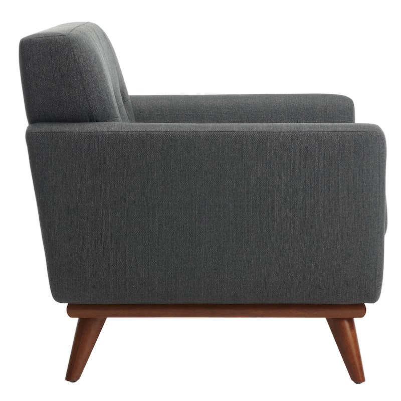 SAFAVIEH Couture Sieglinde Mid-Century Modern Tufted Arm Chair - 35" W x 33.1" L x 32.7" H - 35Wx33Dx33H