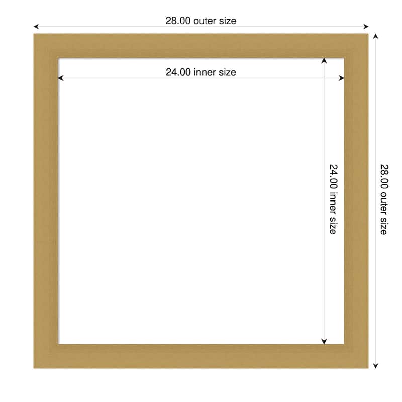 Amanti Art Grace Brushed Gold Framed Dry Erase Magnetic Board - 28 x 28 in