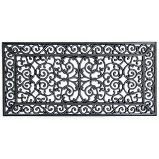 4 Ft X 2 Ft Decorative Scrollwork Entryway Rubber Door Mat 47 X 23 5 X 0 38 Overstock 31586673