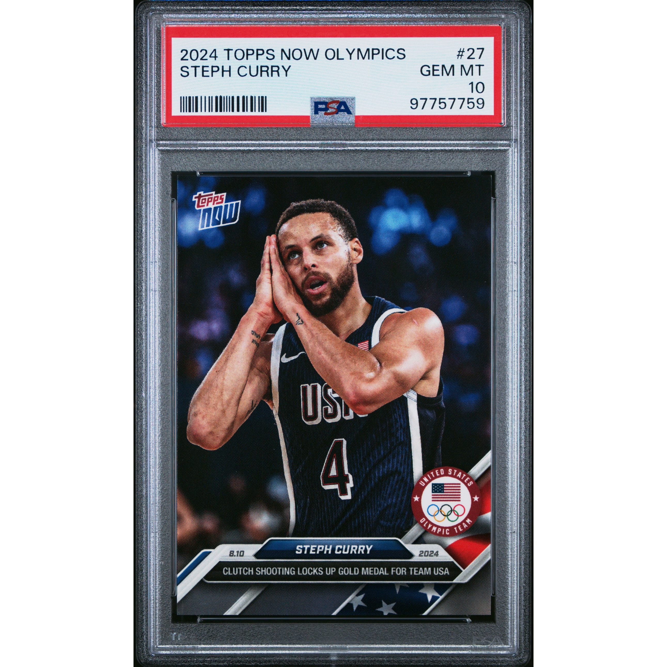 その他 2019 Optic NBA Stephen Curry PSA 10 Stephen Curry 2024 Topps Now Olympics USA Gold Medal Night