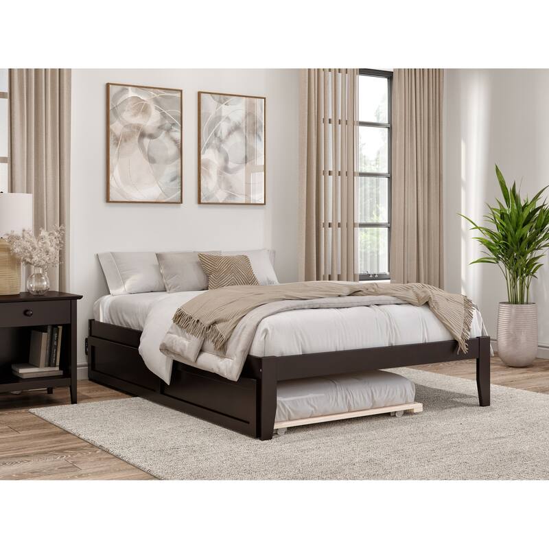 Colorado Full Platform Bed with Twin Trundle in Espresso