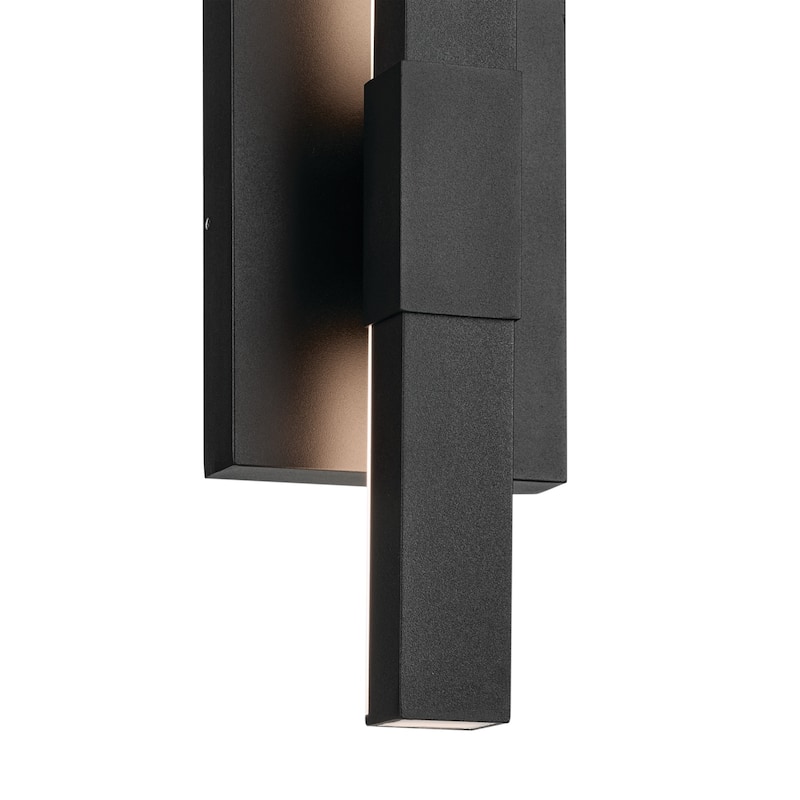 Kichler Lighting Nocar 22.25 in. 1-Light Textured Black Integrated LED Outdoor Wall Sconce