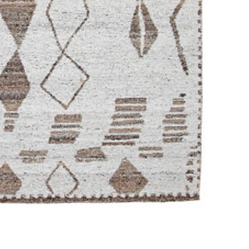 Betty 10 x 14 Area Rug, Geometric Pattern, Beige Brown Polyester, Cotton - 10 x 14