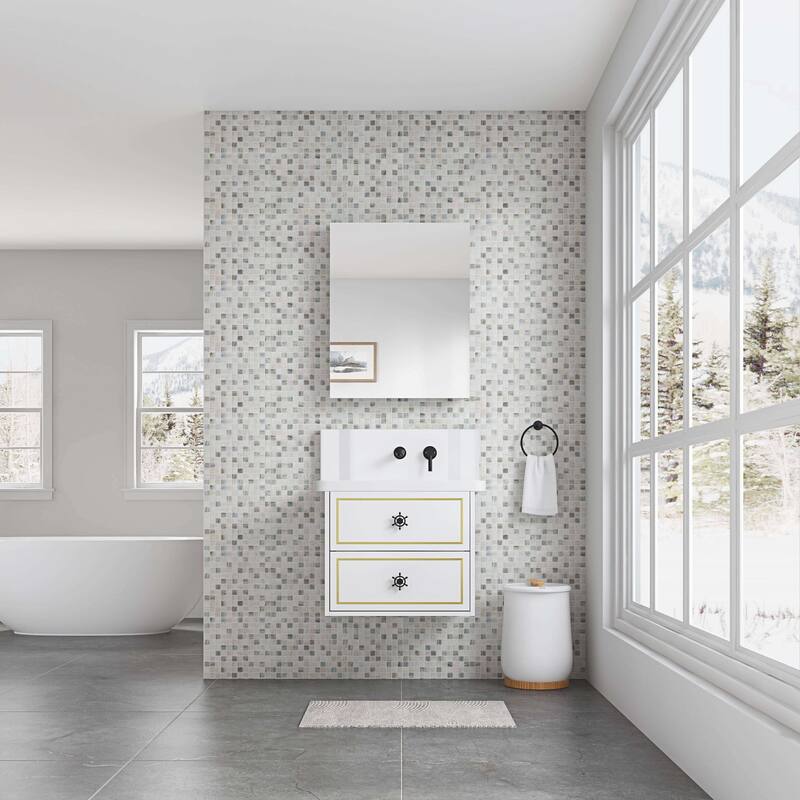 Wall Mounted Bathroom Medicine Cabinet with HD Mirror, Recessed or Surface Mount, Storage for Cosmetics & Personal Care