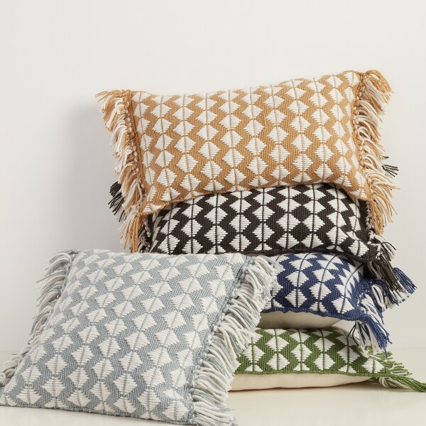 Cerulean Geometric Indoor/ Outdoor Lumbar Pillow. Opens flyout.