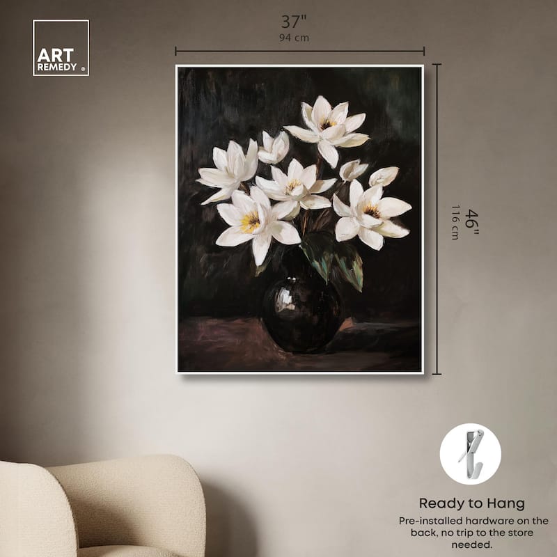 Chiaroscuro Flowers Canvas by Art Remedy