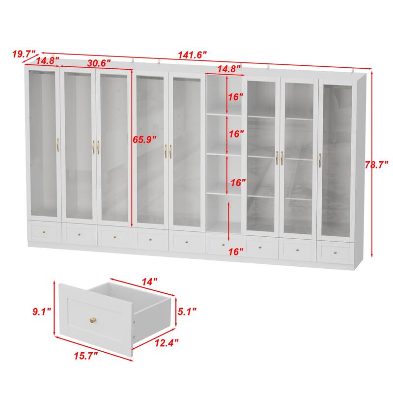 Storage Armoires Modular Wardrobe Collection Combo Cloest Cabinet