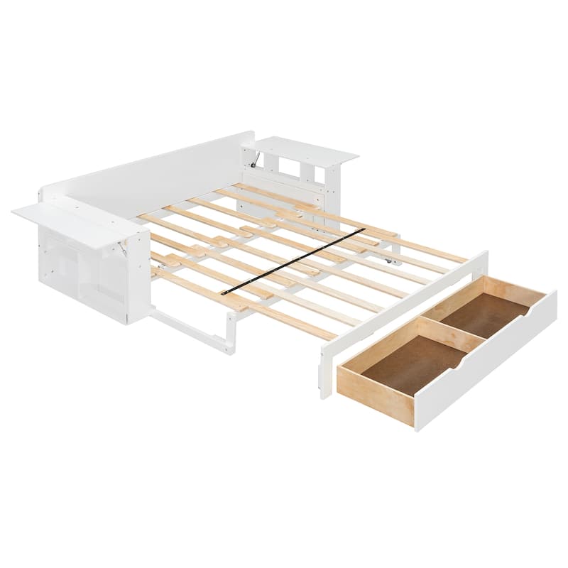 4-in-1 Convertible Daybed with Foldable Desk, Pull-Out Bed & Storage by Harper&Bright Designs