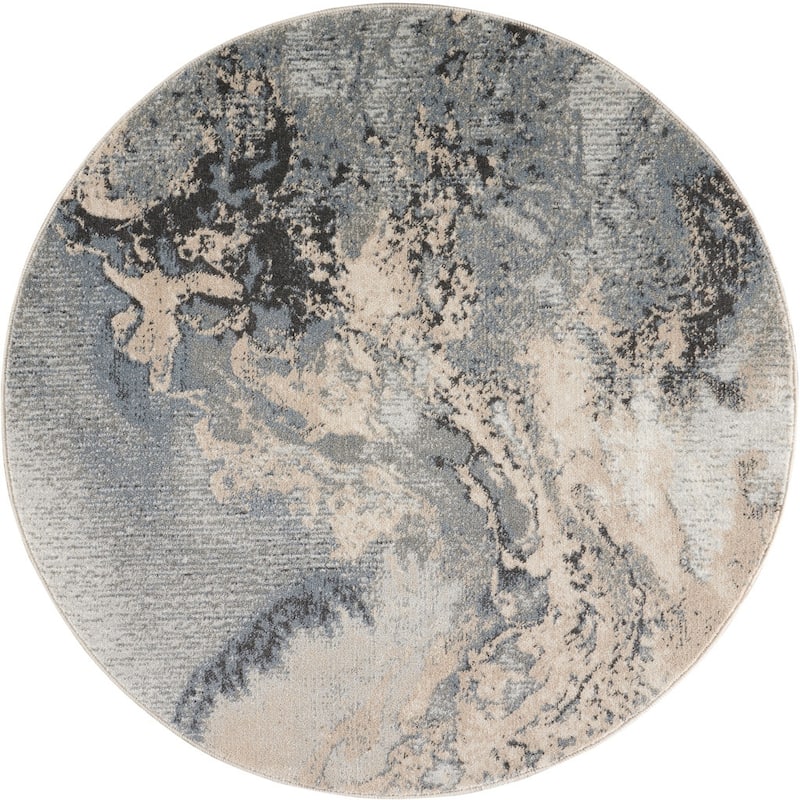 Power Loomed Geometric Abstract Modern Stain Resistant Area Rug - 63' X '63' X '0.5