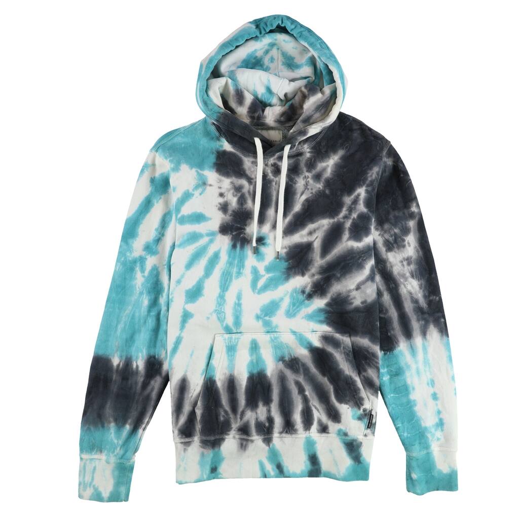American Eagle Mens Fleece Tie-Dye Hoodie Sweatshirt, Blue, Medium