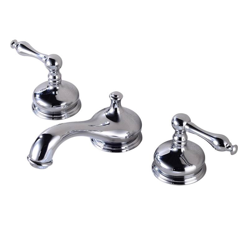 White Porcelain Console Sink with Hardwood Leg, 8 Faucet and P Trap