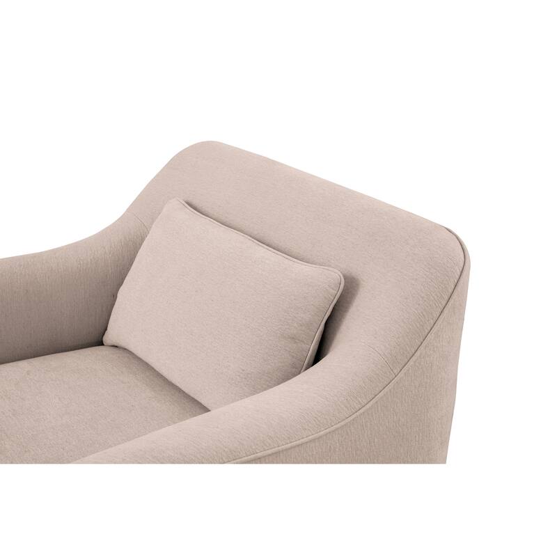 NADAAL STUDIOS Caelanor Accent Chair, Curved Back with Lumbar Cushion in C0 Performance Fabric, Rust