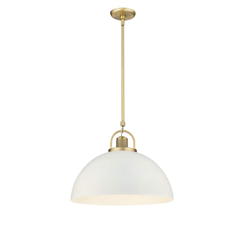 Artistan 1-Light Pendant Light - Vintage Brass/Matte White