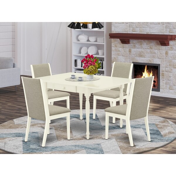 Shop MZLA5-LWH-06 5-Pc Dining Room Table Set- 4 Parson ...