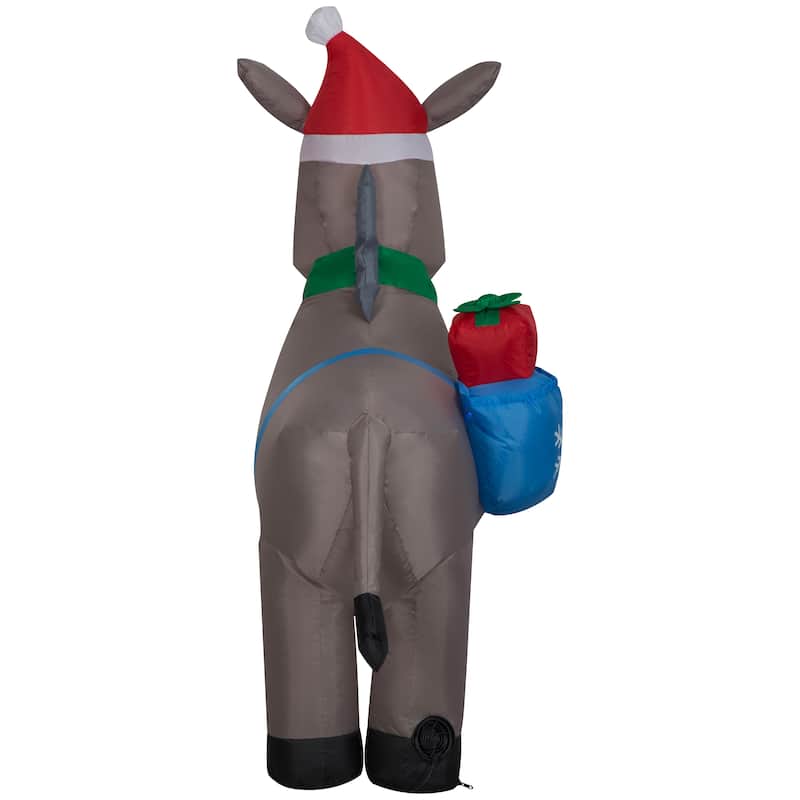 Gemmy Christmas Inflatable Donkey, 5 ft Tall