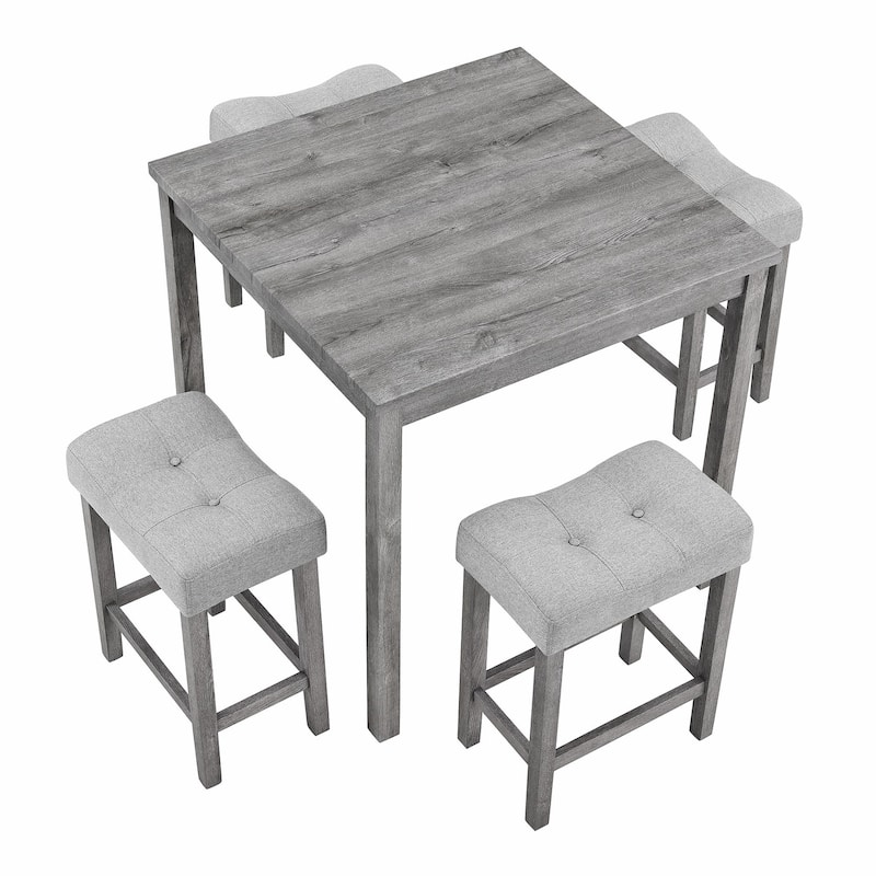 5-Piece Industrial Breakfast Table Set