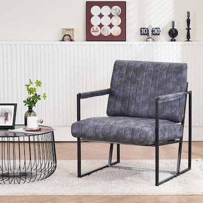 Upholstered Accent Chair with Wide Large Backrest and Thick Cushion, Reading Chair for Living Room