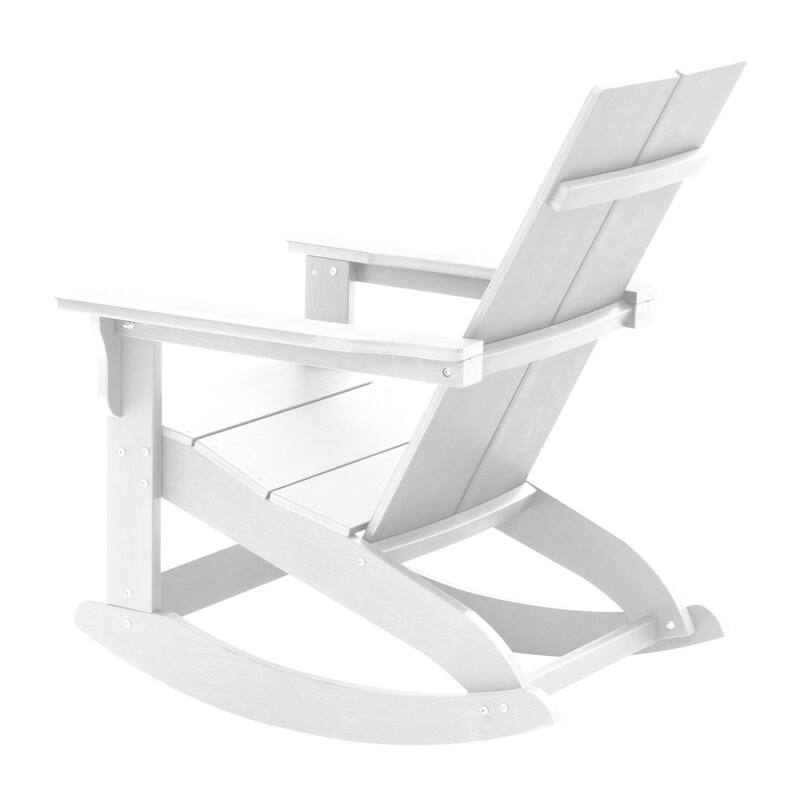 Indoor/Outdoor modern 2-Slat Adirondack Poly Resin Rockers - Set of 2