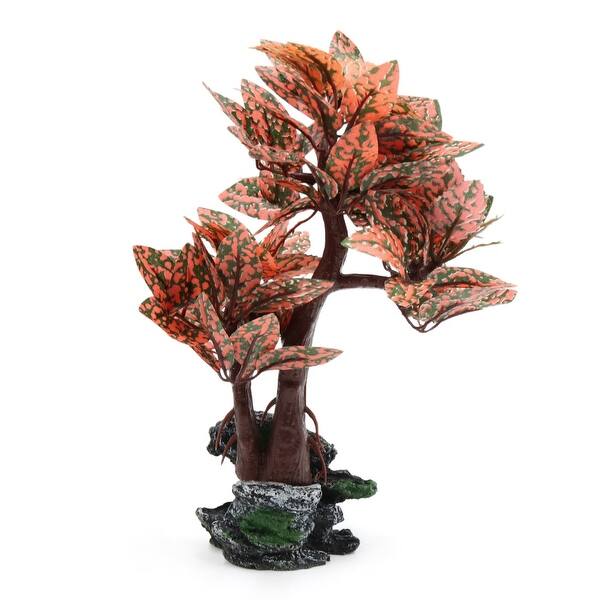 Shop Orange Plastic Tree Plant Ornament For Aquarium Fish Tank