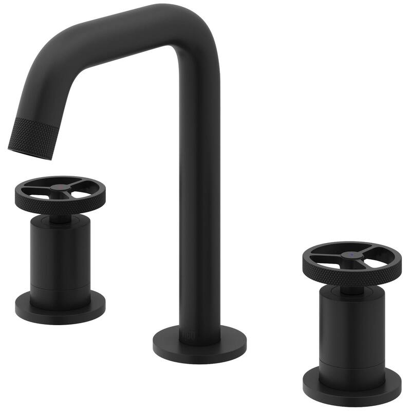 Vigo VG01301 Cass 1.2 GPM 8" H Double Handle Widespread Bathroom - Matte Black