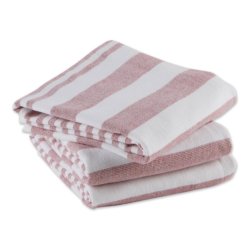Asst Barn Red French Terry Dishtowel Set/3