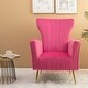 preview thumbnail 5 of 7, Modern Wingback Arm Chair with Gold Legs