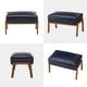 preview thumbnail 30 of 50, Glitzhome 24.5"W Leatherette Accent Stool With Walnut Rubberwood Legs