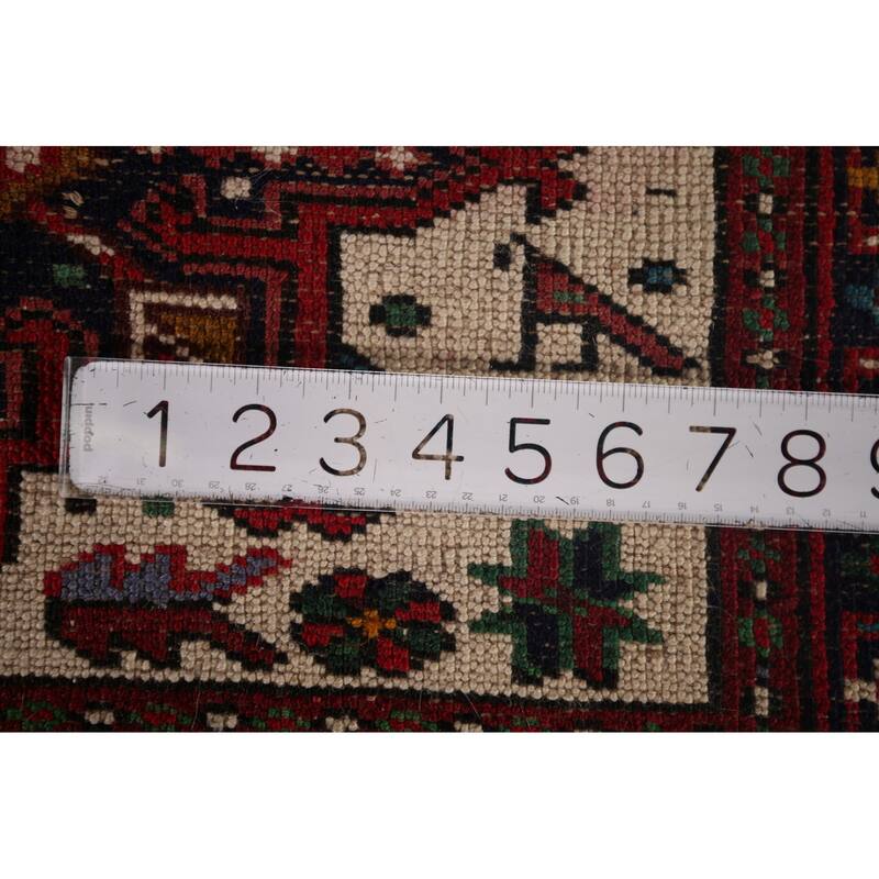 Tribal Gharajeh Persian Runner Rug Handmade Beige Wool Carpet - 2'7"x 9'7"