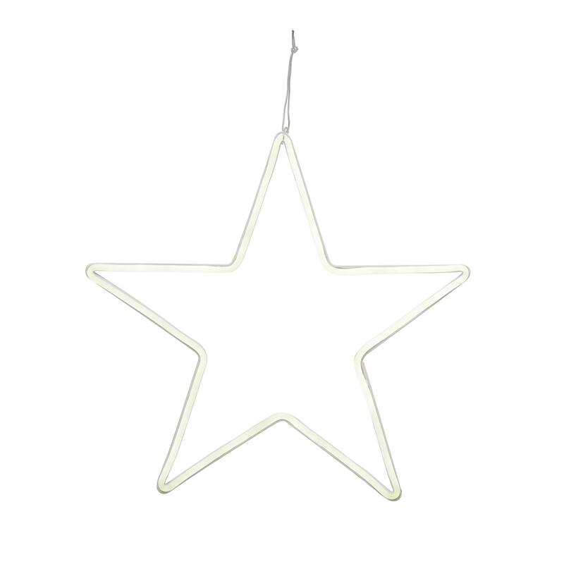 Wire Star Wall Decor with LED Light - 12.4"L x 0.5"W x 12.0"H