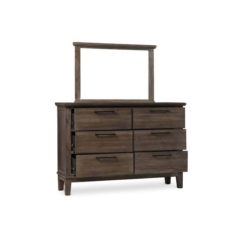 Emma 4 Piece Gray Modern Fabric Upholstered Tufted Shelves Panel Bedroom Set