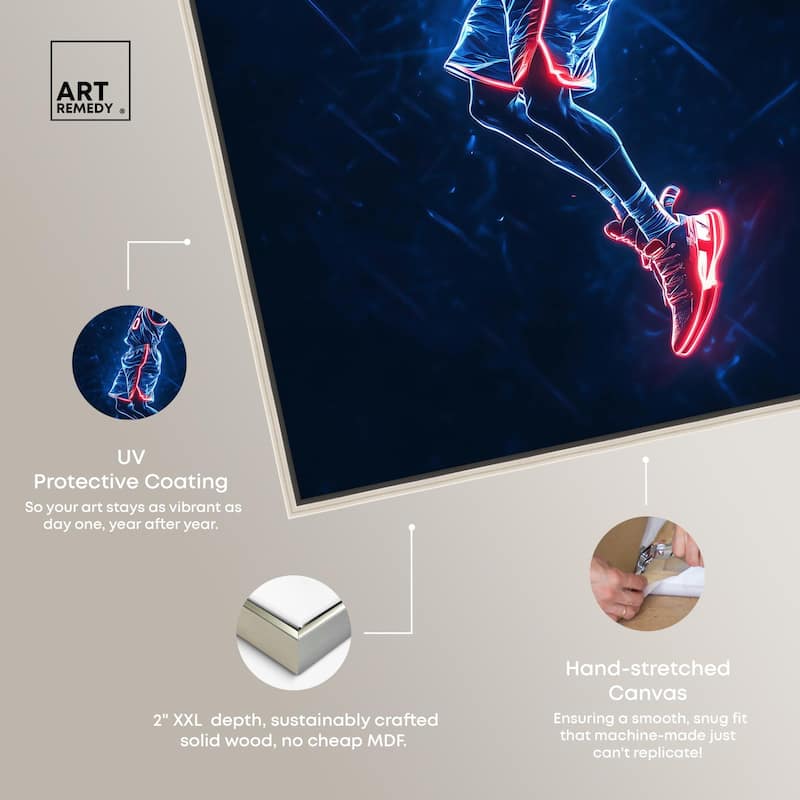 Shoot Some Hoops Neon Canvas by Art Remedy